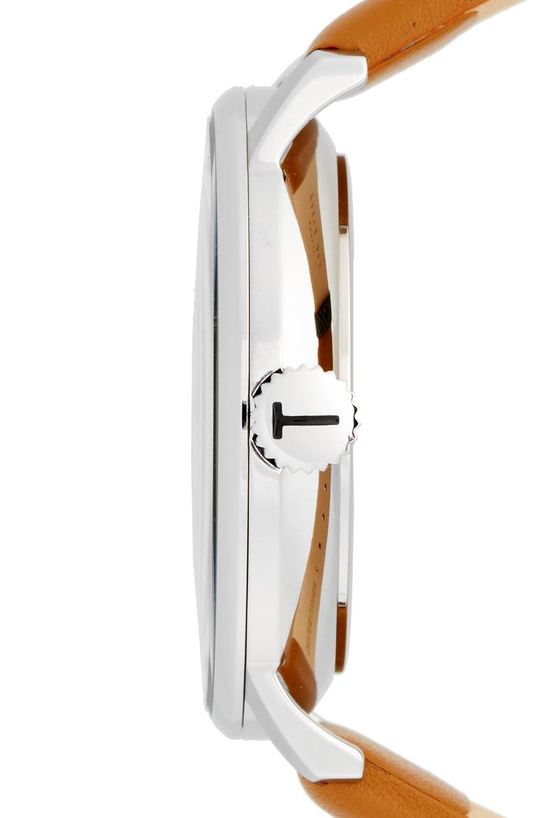 James Leather Strap Watch, 42mm, Alternate, color, BEIGE/ LIGHT BROWN