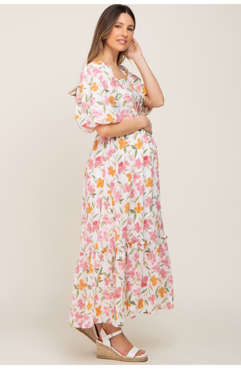 PinkBlush Floral Puff Sleeve Maxi Dress, Alternate, color, White