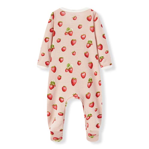 Milkbarn Organic Cotton Zipper Footed Romper In Red