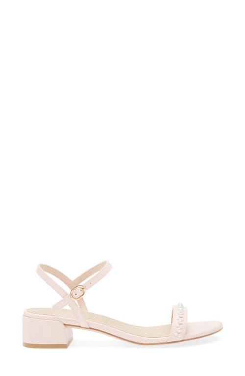 Stuart Weitzman Dancer Faux Pearl Sandal In Rosewater