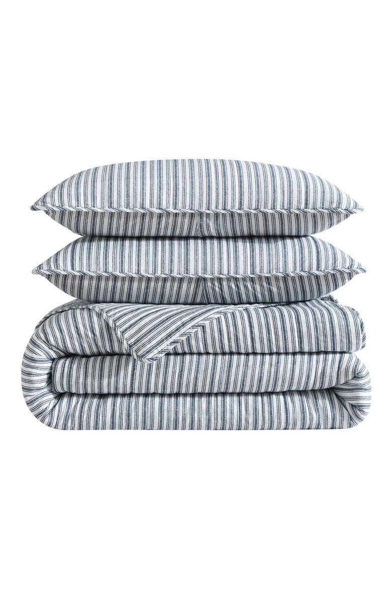 Coleridge Stripe King Quilt Set, Main, color, DARK BLUE
