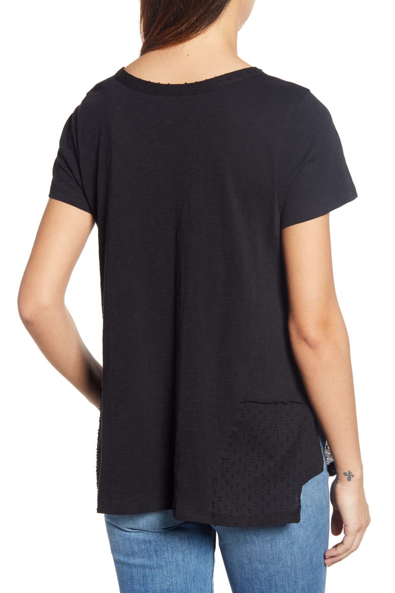 Clip Dot Detail Tee, Alternate, color, BLACK