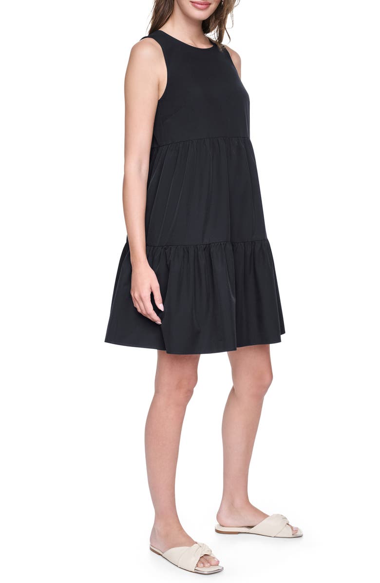 DKNY Commuter Sleeveless Swing Minidress, Alternate, color, Black