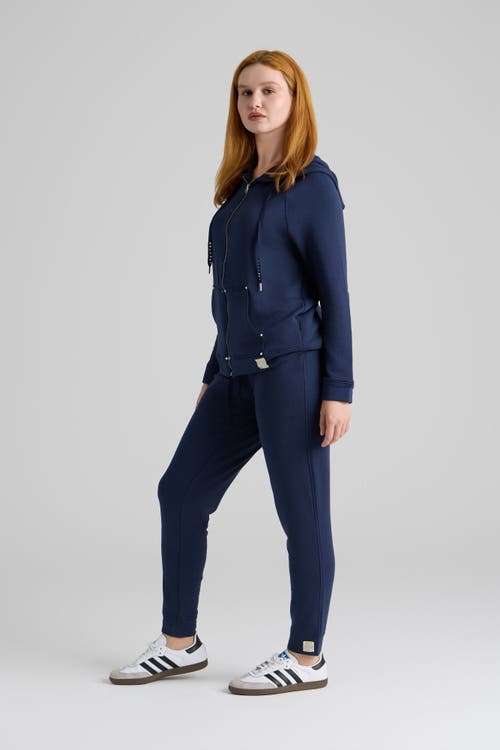 Le Fafo Evelyn Zip Up Hoodie In Blue