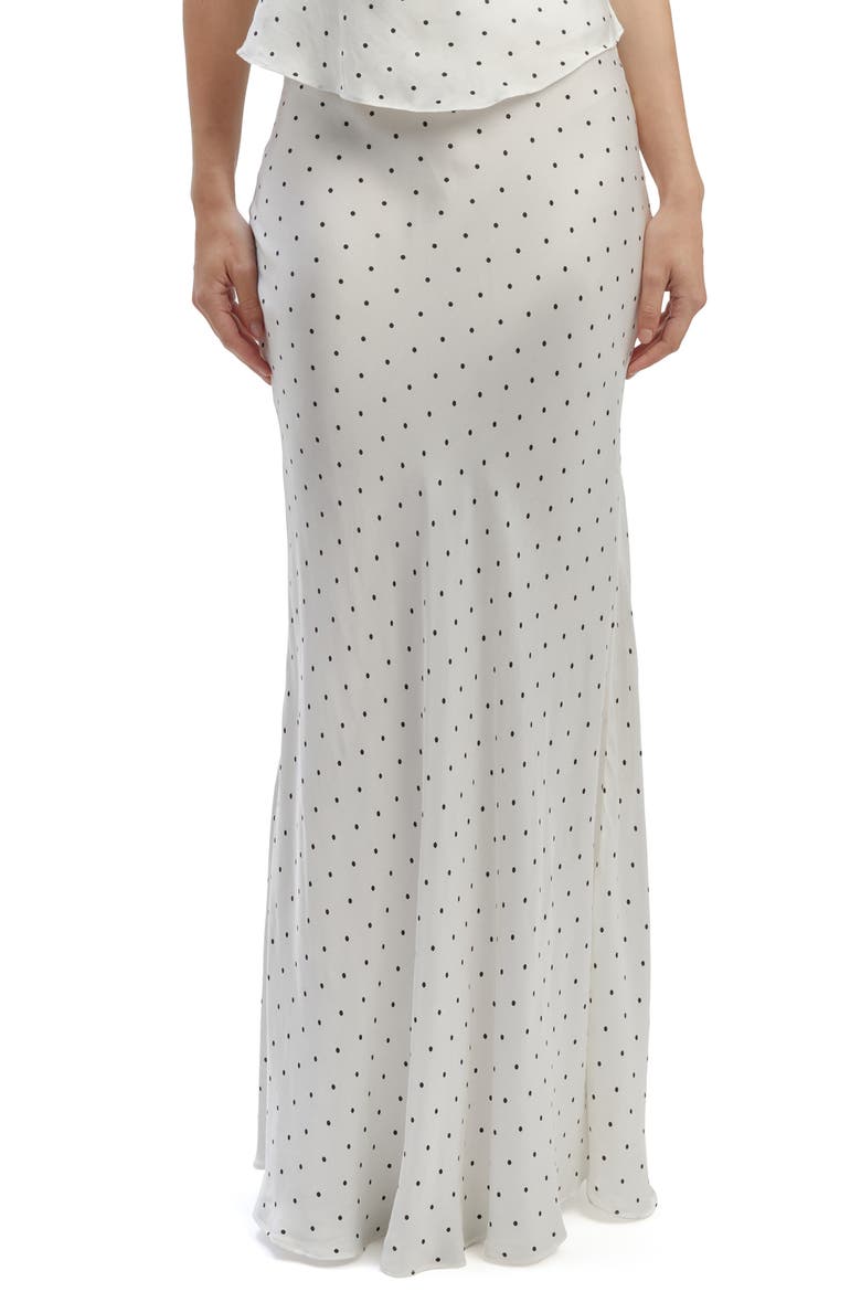 Isadore Dot Print Maxi Skirt, Main, color, BLACK/WHITE SPOT