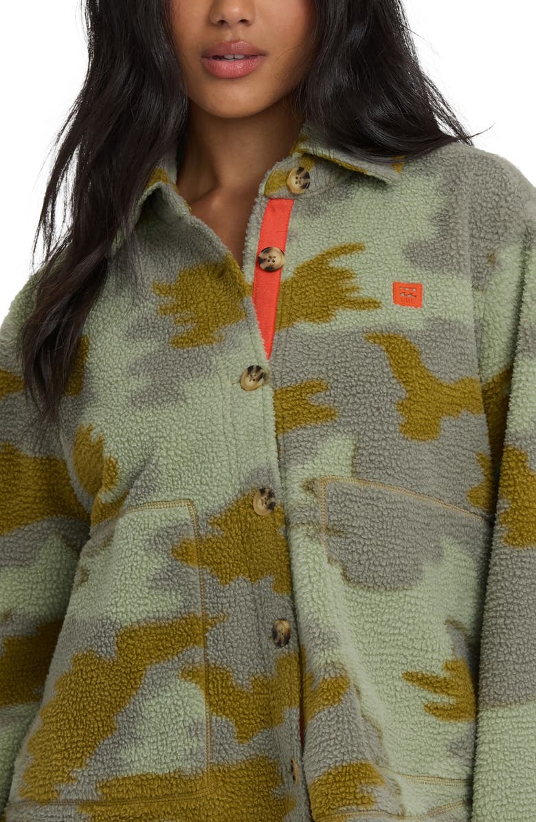 Billabong Breezy Fleece Shacket, Alternate, color, Camouflage