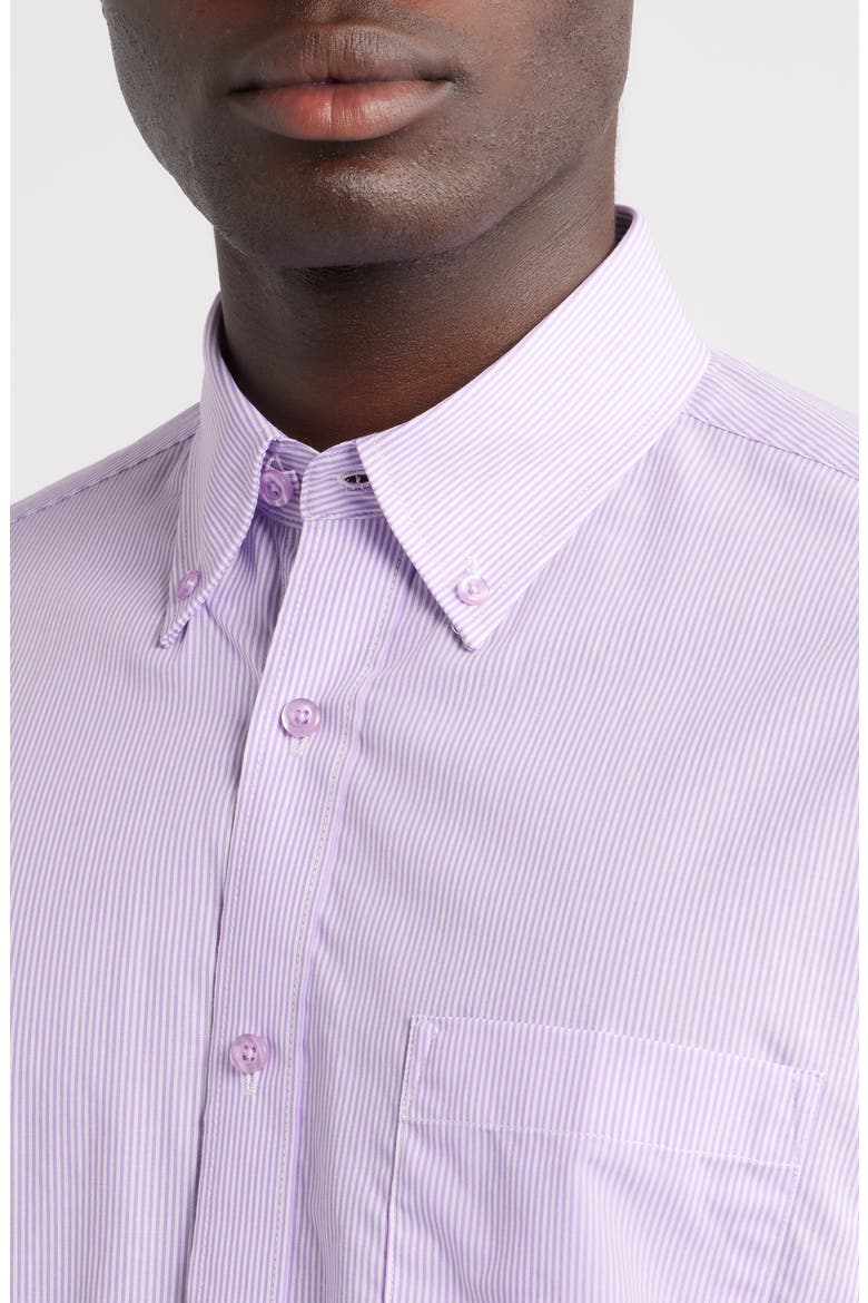 Eagle Regular Fit Stripe Cotton Button-Down Oxford Shirt, Alternate, color, LILAC