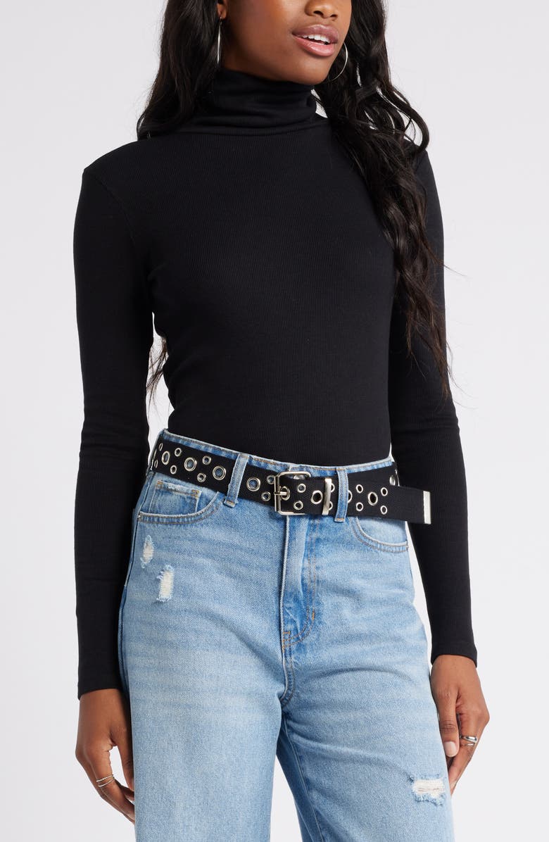 BP. Turtleneck Ribbed Top, Main, color,