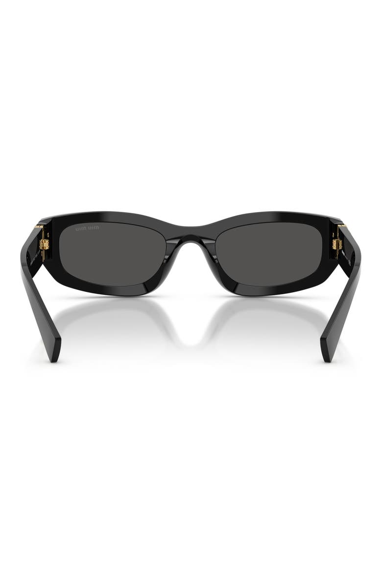 53mm Irregular Sunglasses, Alternate, color, BLACK / DARK GREY