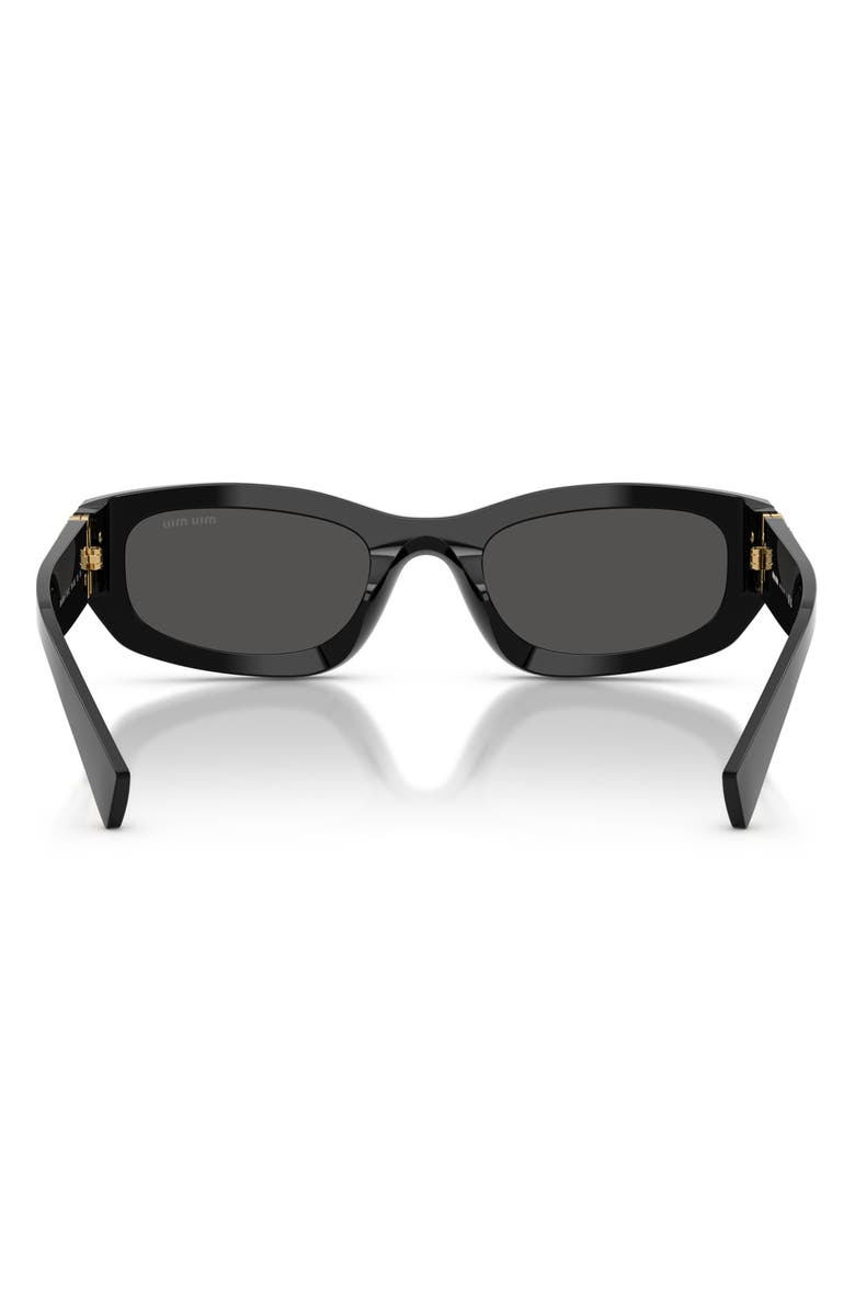 Miu Miu 53mm Irregular Sunglasses, Alternate, color, Black / Dark Grey