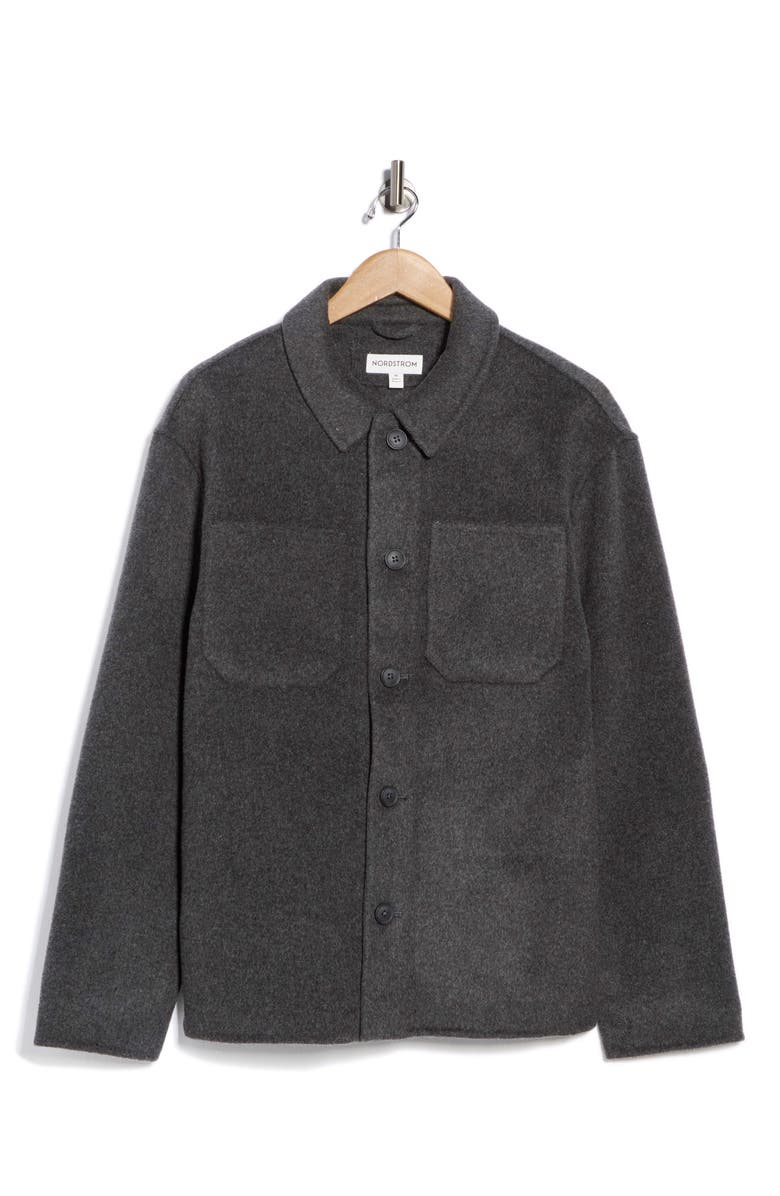 Nordstrom Wool Blend Shirt Jacket, Alternate, color, Grey Light Heather