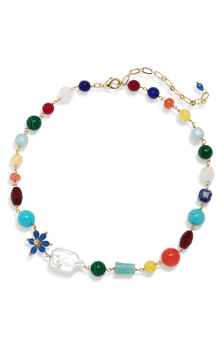 Panacea Multistone & Freshwater Pearl Necklace, Main, color, 