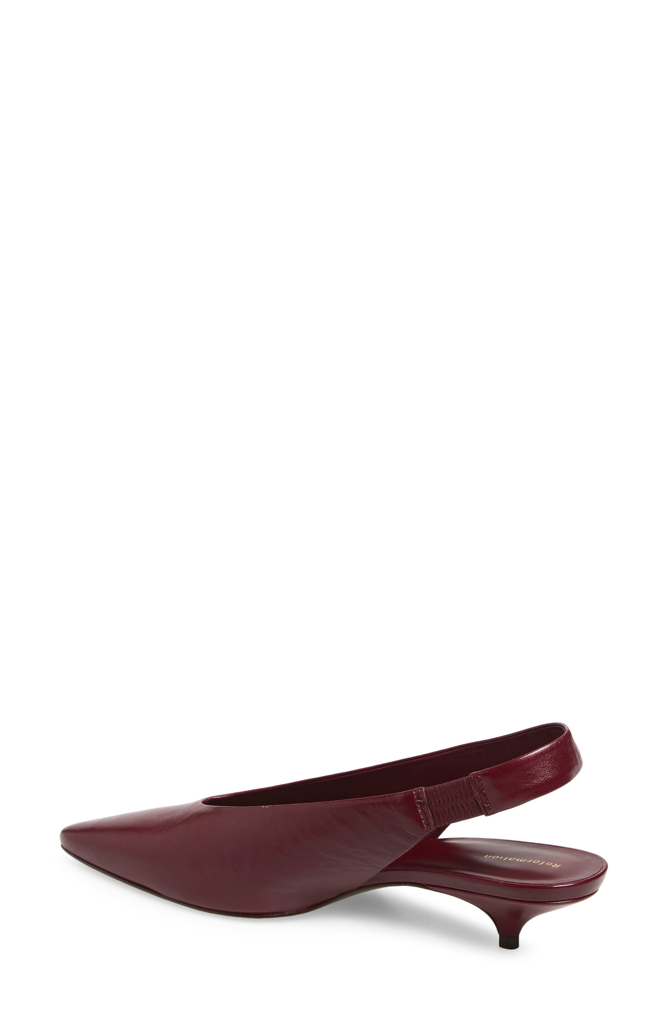 Calista Leather Slingback Pump, Alternate, color, OXBLOOD LEATHER