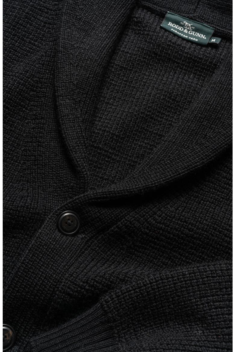 Brigadoon Shawl Collar Merino Wool Cardigan, Alternate, color, EBONY