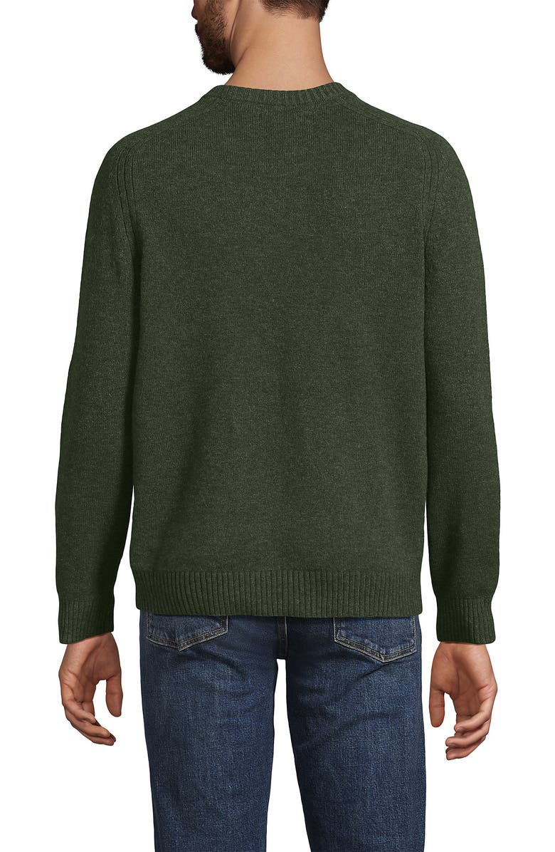 Lands' End Long Sleeve Lambswool Crewneck Sweater, Alternate, color, Thyme