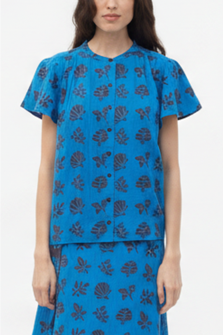 Kenna Flutter Sleeve Blouse, Main, color, Azure