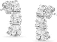 Haus of Brilliance 14KT White Gold 7/8 cttw Diamond Dangle Multi Row Earrings