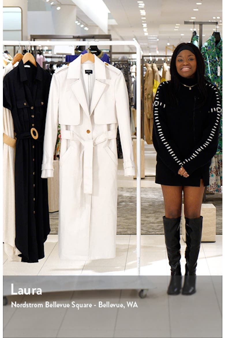 Tie Waist Faux Leather Trench Coat video
