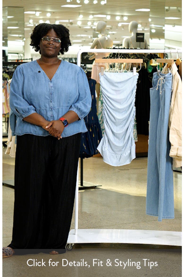 Gaia Stripe Ruched Strapless Dress video