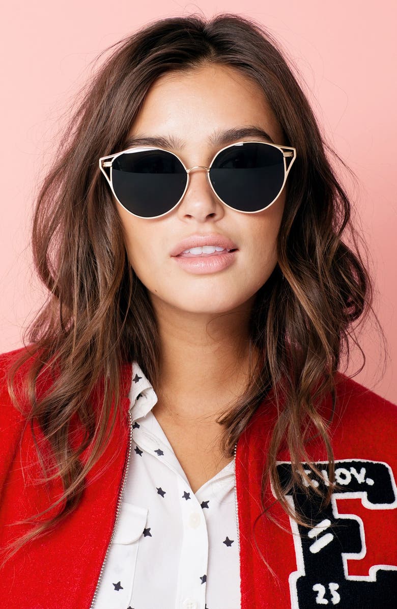 Sonix Ibiza 55mm Mirrored Round Sunglasses, Alternate, color, 