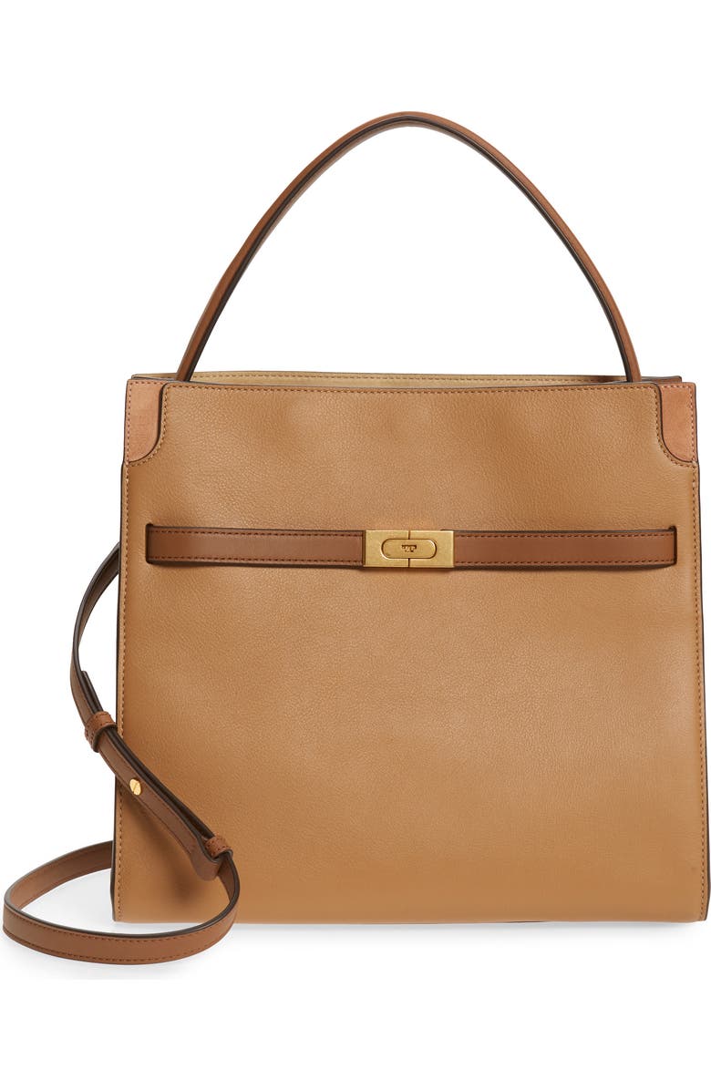 Tory Burch Lee Radziwill Leather Double Bag, Main, color,