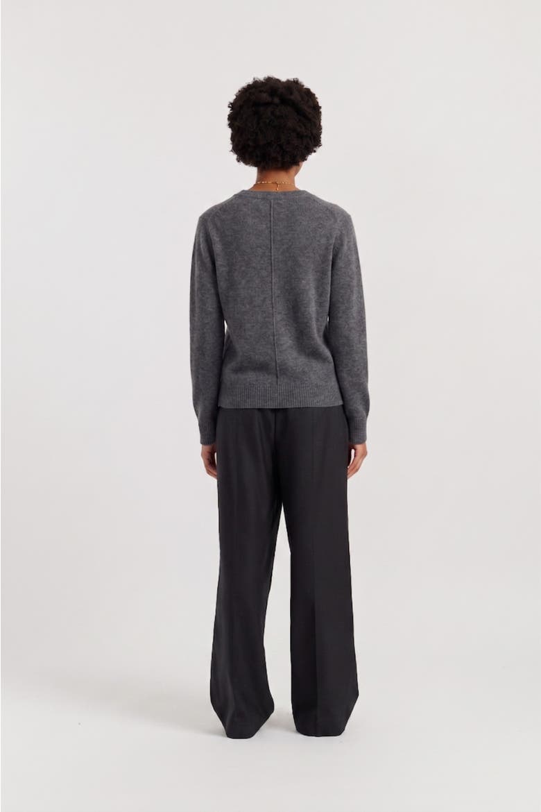 Wool-Cashmere V-Neck Sweater, Alternate, color, Grey