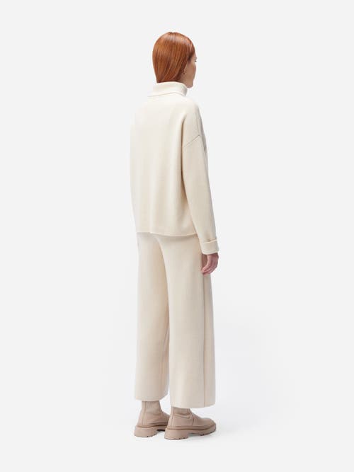 Gobi Mongolian Cashmere Organic Color Cashmere Roll-neck Sweater In Off White