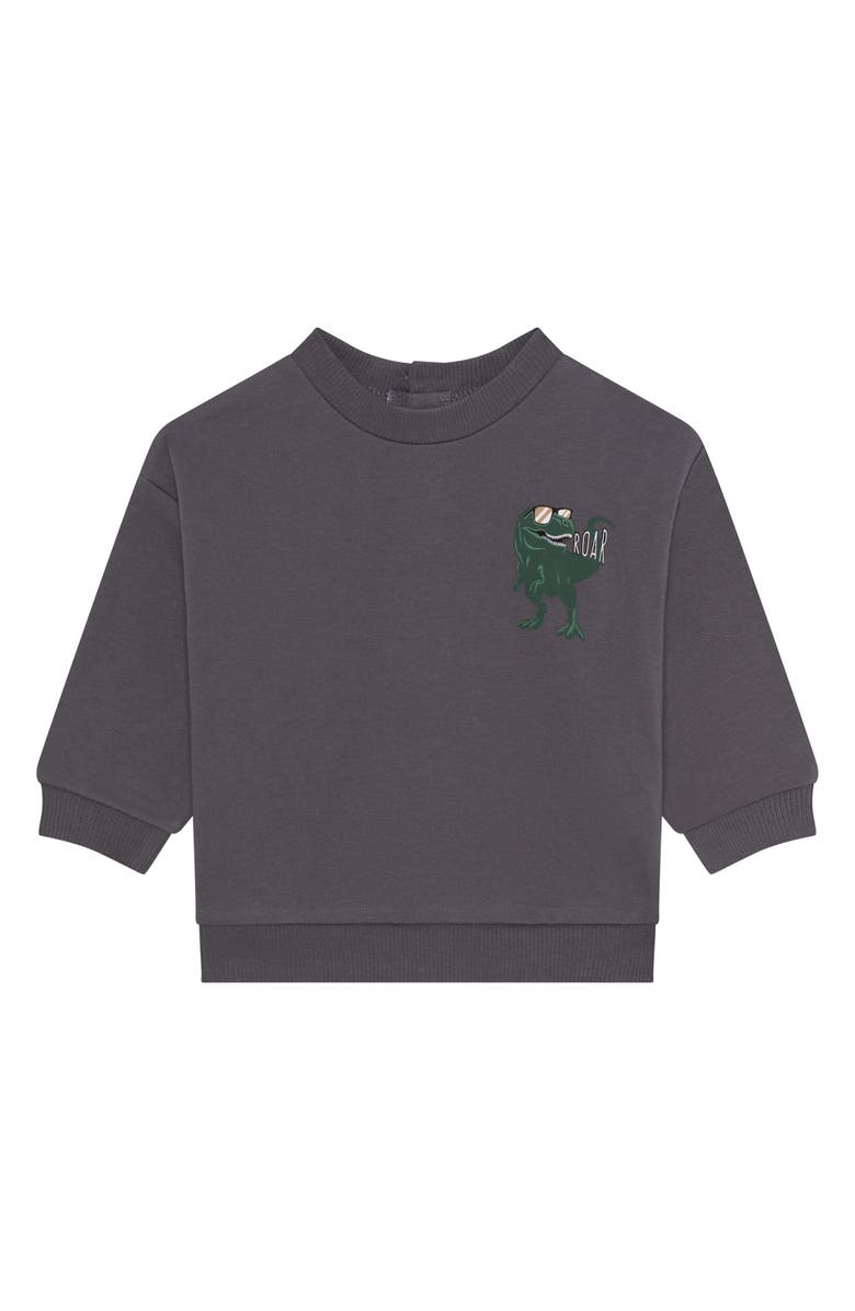 PL Baby by Petit Lem Football Sweatshirt, Joggers & Hat Set, Alternate, color, Dino