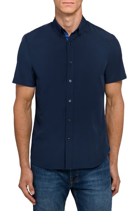 Solid Woven Short Sleeve Basic