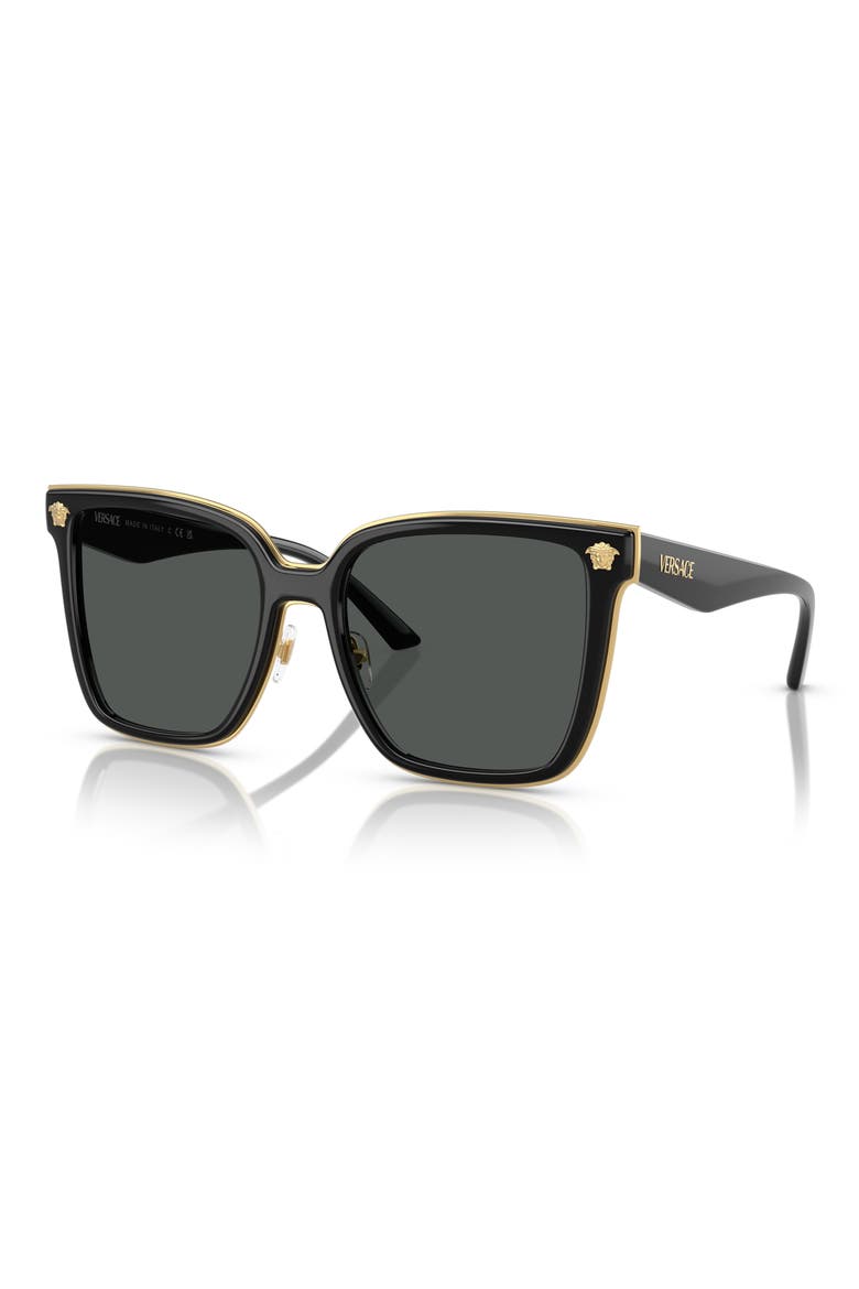 58mm Butterfly Sunglasses, Alternate, color, BLACK