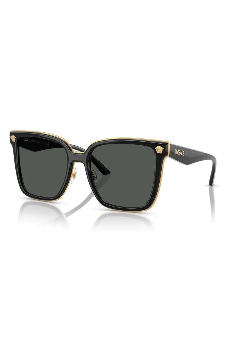Versace 58mm Butterfly Sunglasses, Alternate, color, Black
