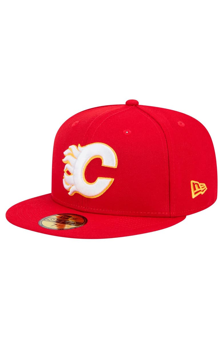 New Era Men's New Era Red Calgary Flames Core 59FIFTY Fitted Hat, Main, color, Red