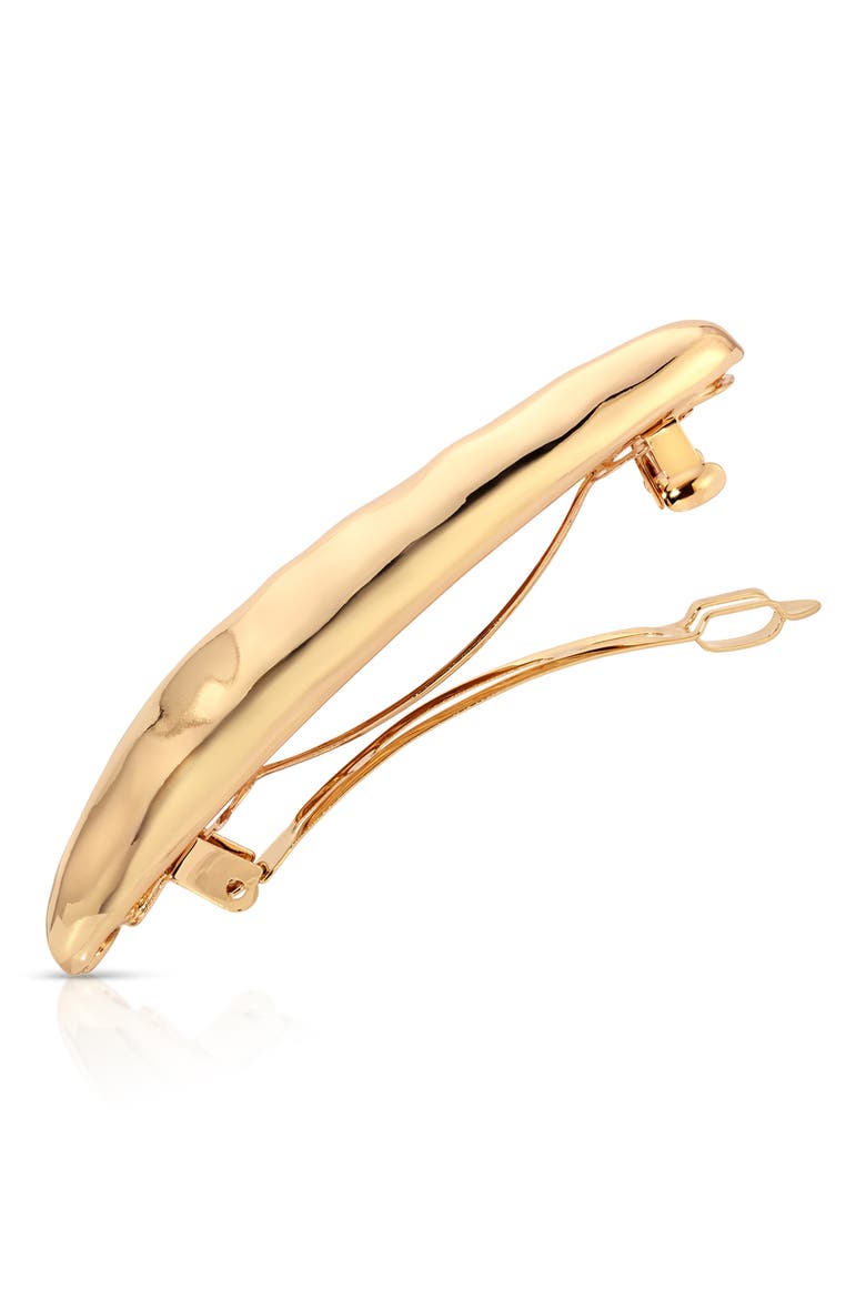 Modern Metal Barrette, Alternate, color, GOLD
