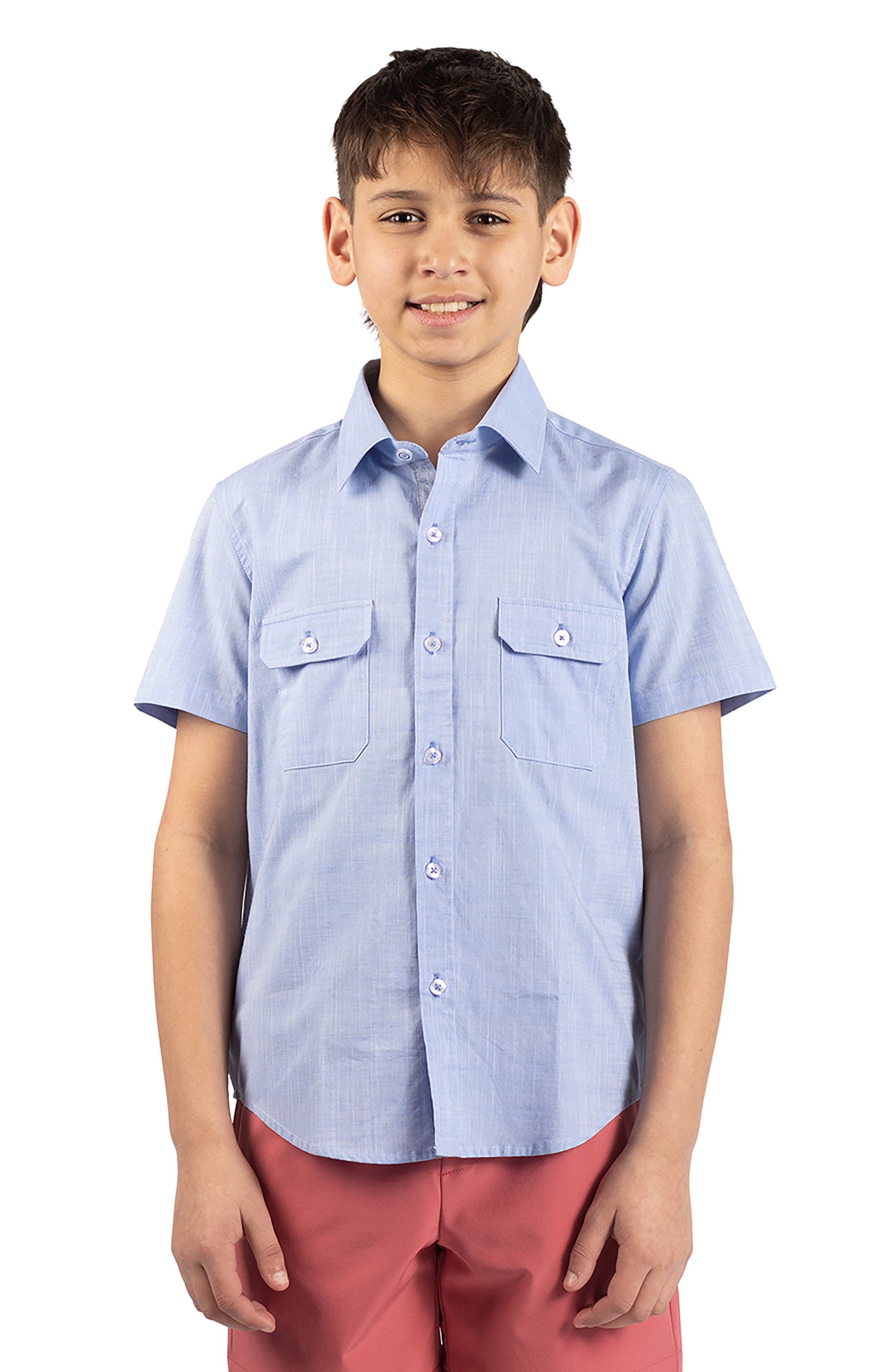 TailorByrd Kids' Signature Chambray Button-Up Shirt