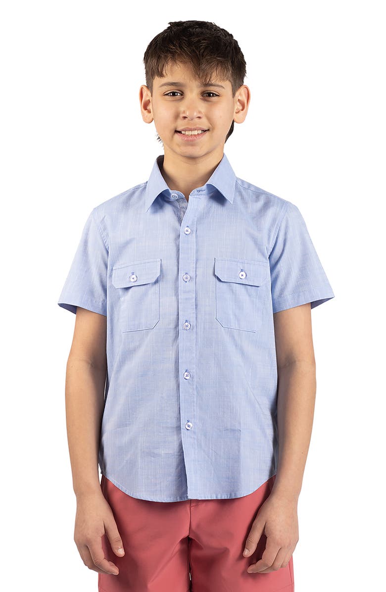 TailorByrd Kids' Signature Chambray Button-Up Shirt, Main, color, Light Blue