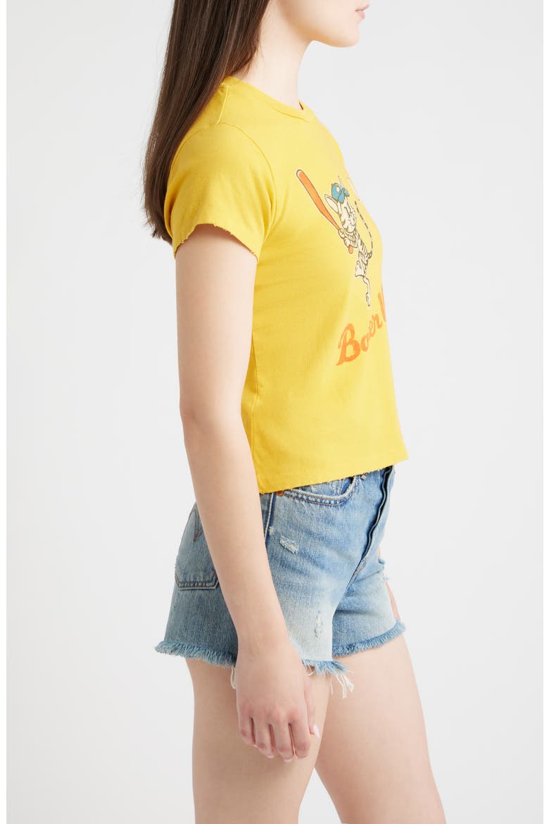 Batter Up Kitty Graphic Vintage Tee, Alternate, color, YELLOW HONEY