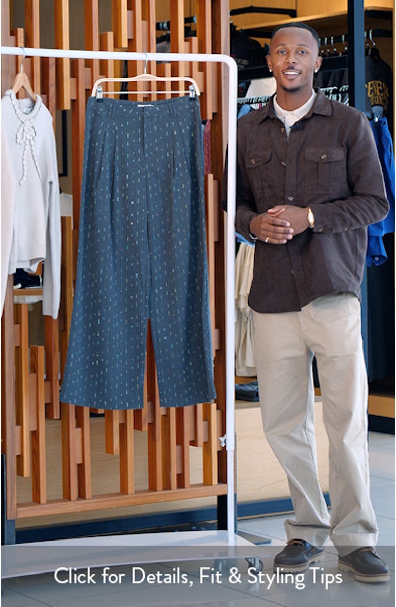 Pinstripe Pleated Wide Leg Pants, sales video thumbnail