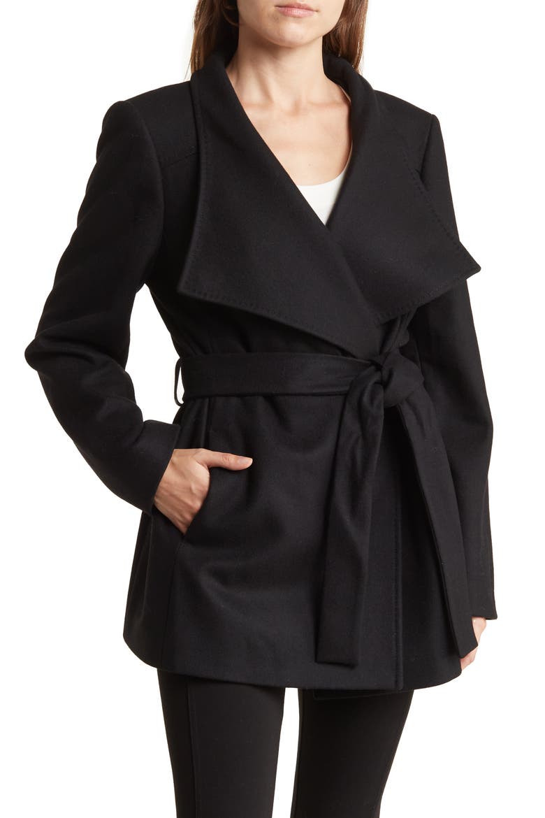 Rytaa Wool Blend Wrap Coat, Main, color, JET BLACK