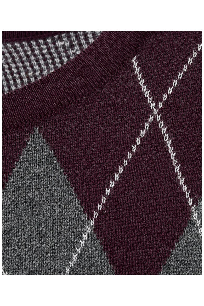 Argyle Crewneck Sweater, Alternate, color, MEDIUM HEATHER GREY