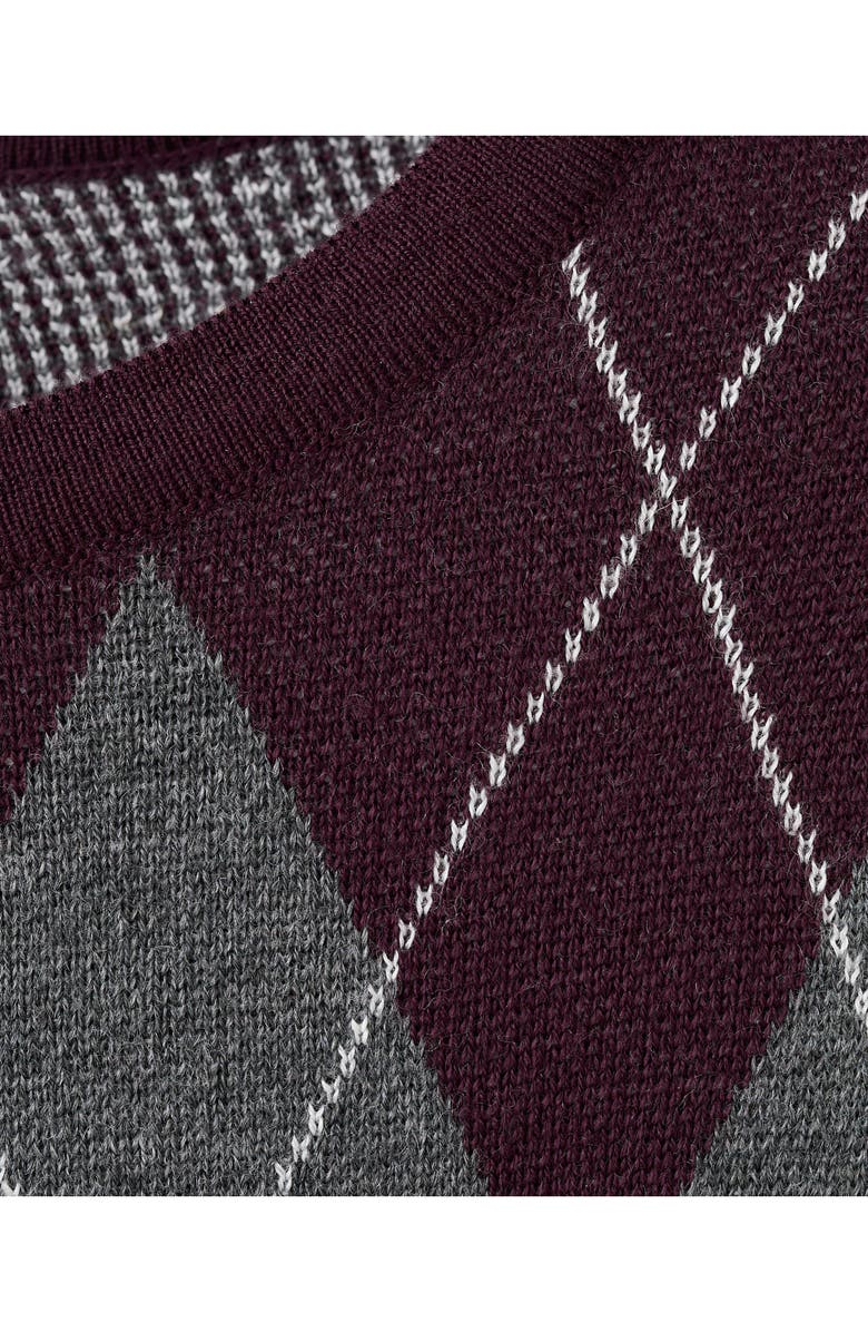 MANGO Argyle Crewneck Sweater, Alternate, color, Medium Heather Grey