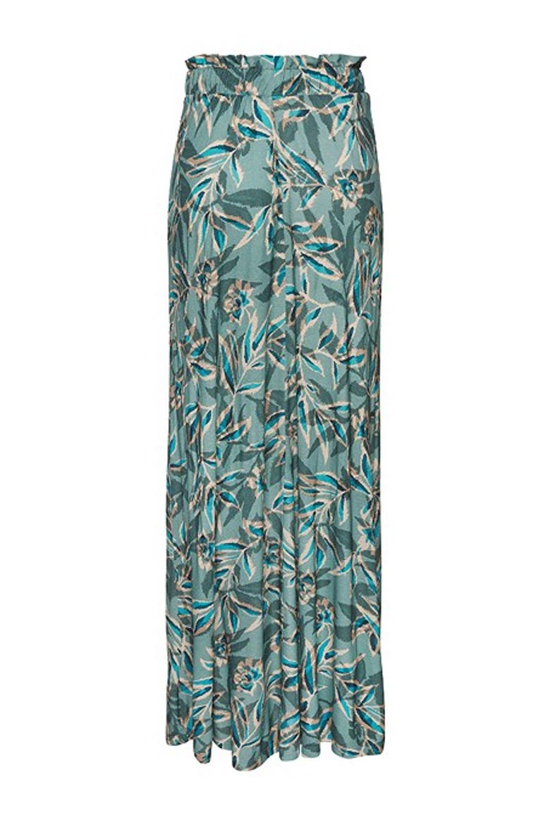 Women's Paperbag Maxi Skirt, Alternate, color, Teal Print