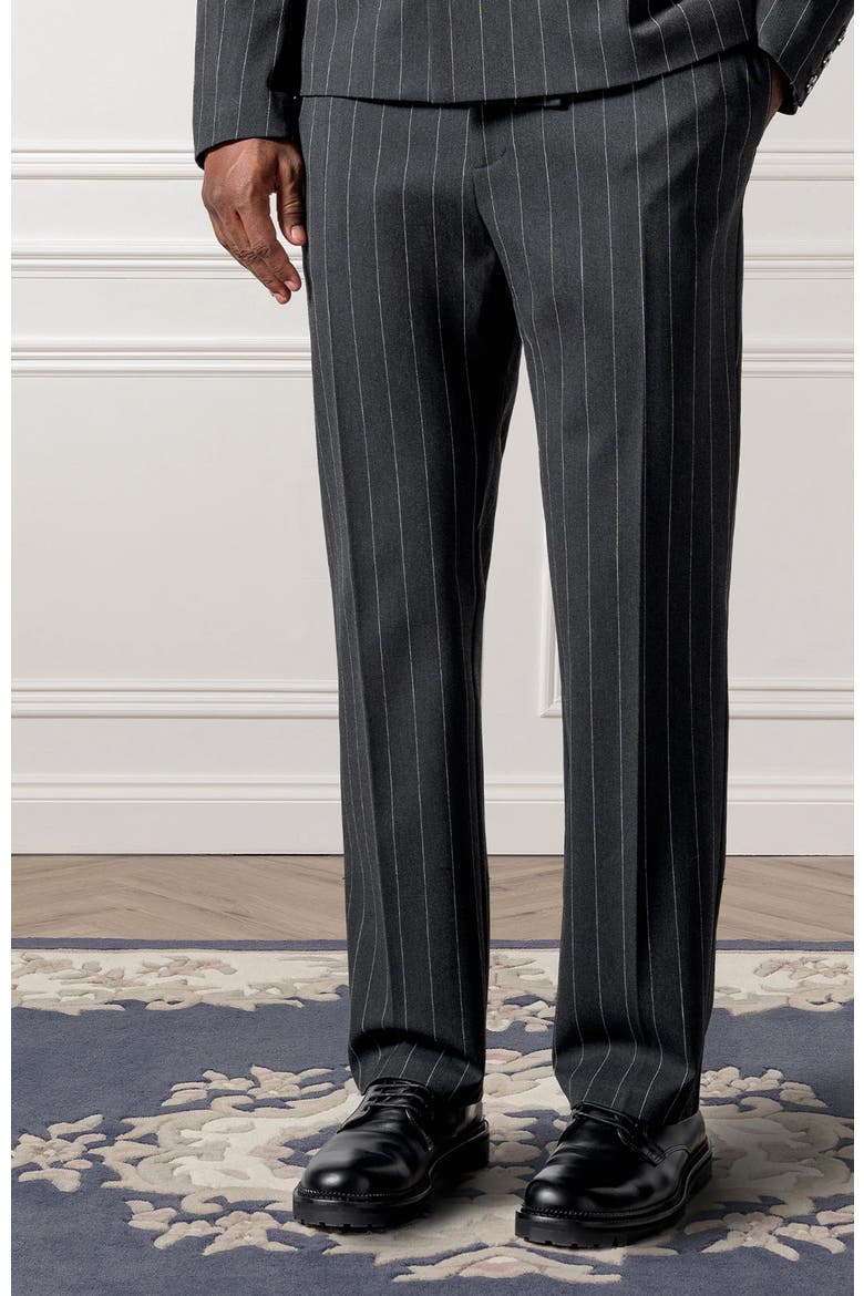 Joseph Regular Fit Pinstripe Tailored Trousers, Alternate, color, Grey