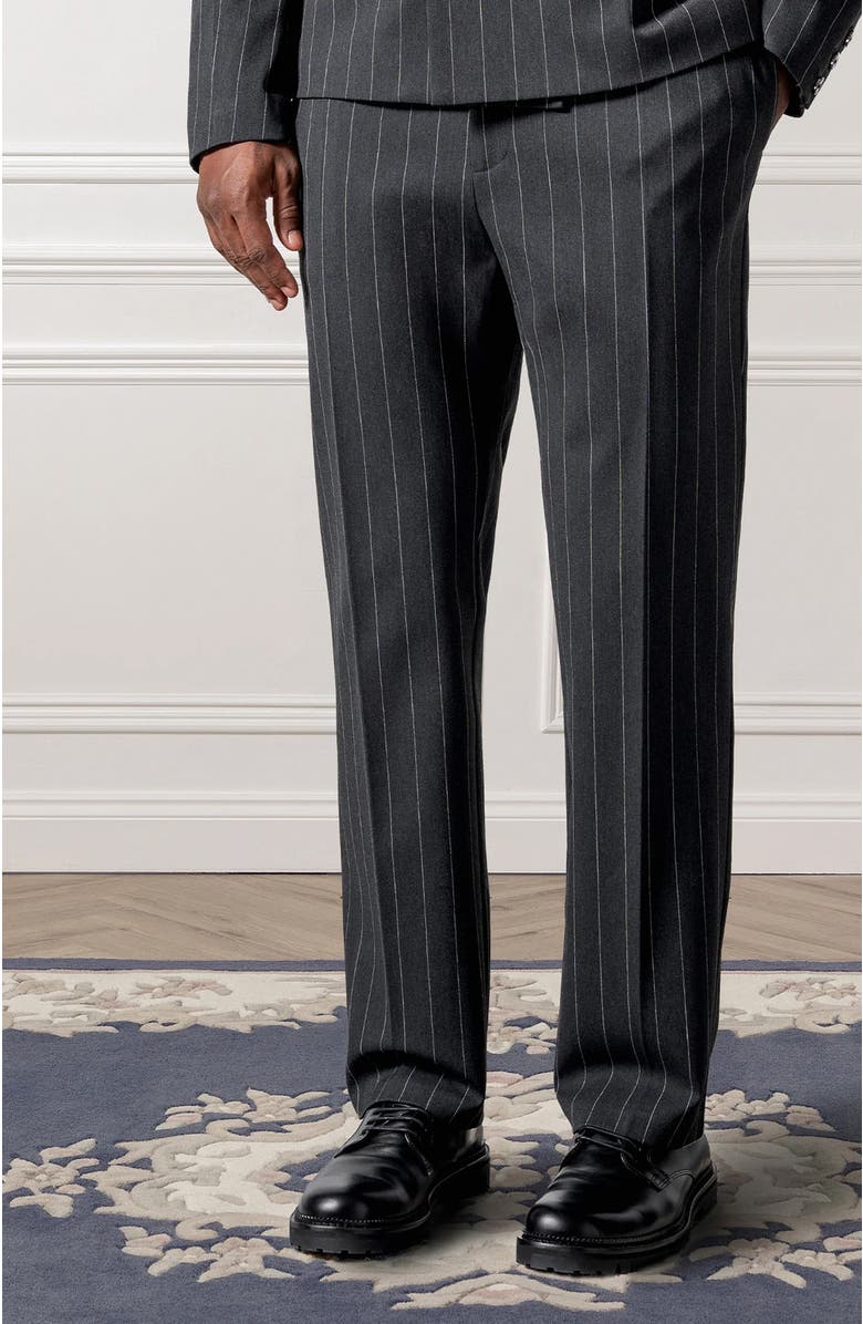 Manière De Voir Joseph Regular Fit Pinstripe Tailored Trousers, Alternate, color, Grey