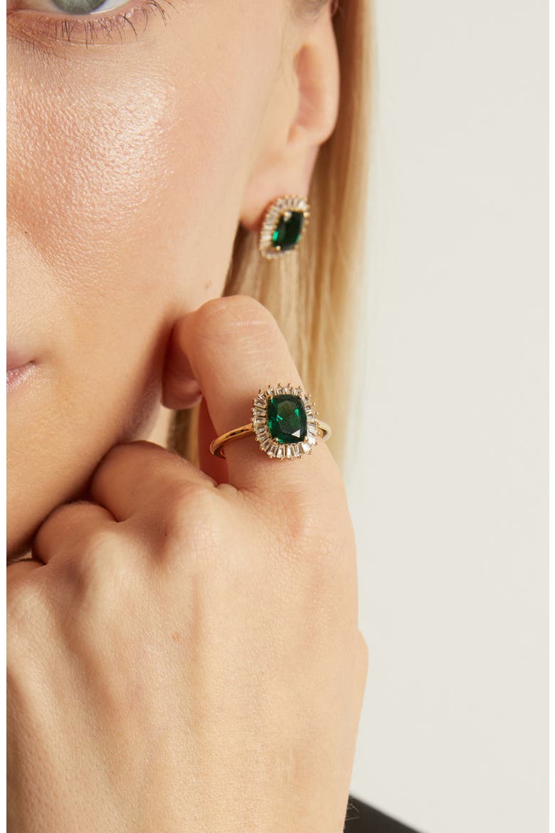 Alexandra Lab Grown Emerald Ring, Alternate, color, Yellow