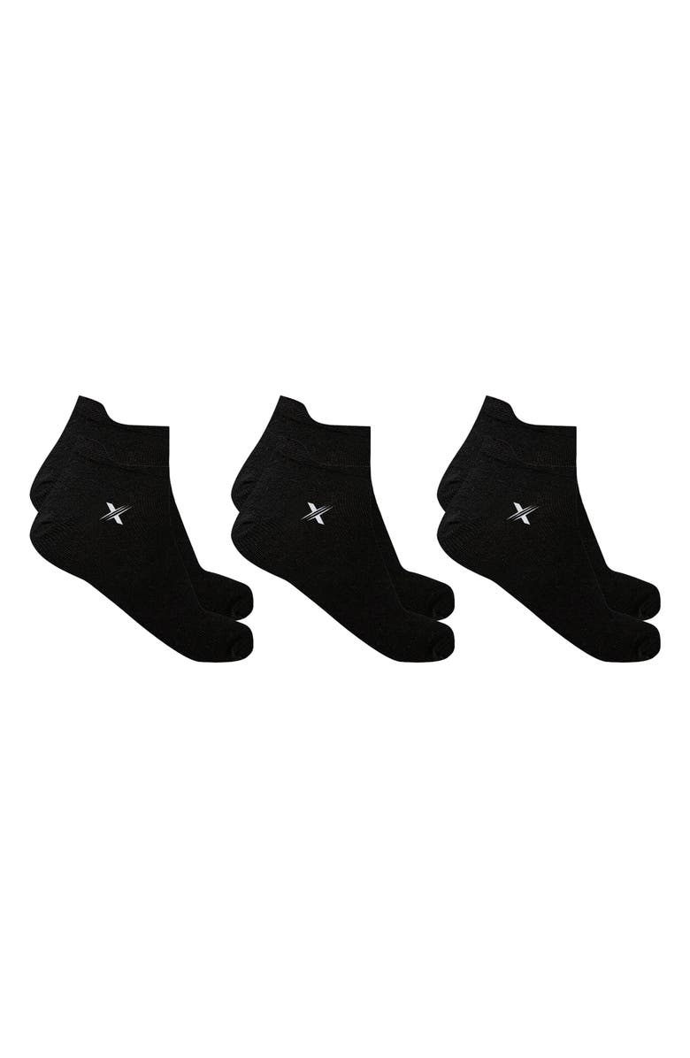 EXTREME FIT 3-Pack Low Cut Compression Socks, Main, color, Black