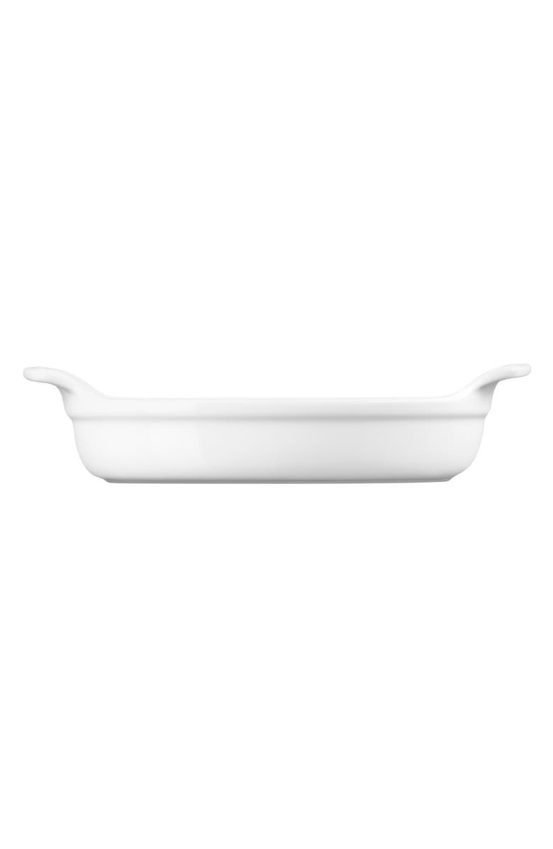 Le Creuset 1-Quart Heritage Oval Au Gratin Dish, Alternate, color, White