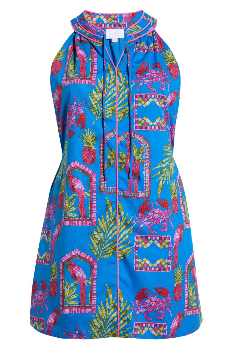 Bally Tropical Print Sleeveless Minidress, Alternate, color, PINK-BLUE-GREEN