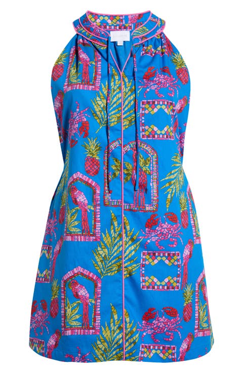 Bally Tropical Print Sleeveless Minidress (Plus)