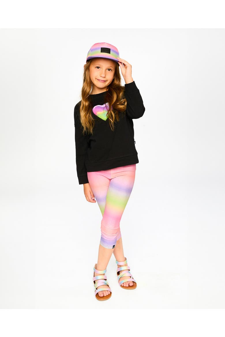 Organic Cotton Jersey Rainbow Long Sleeve T-Shirt, Alternate, color, Black