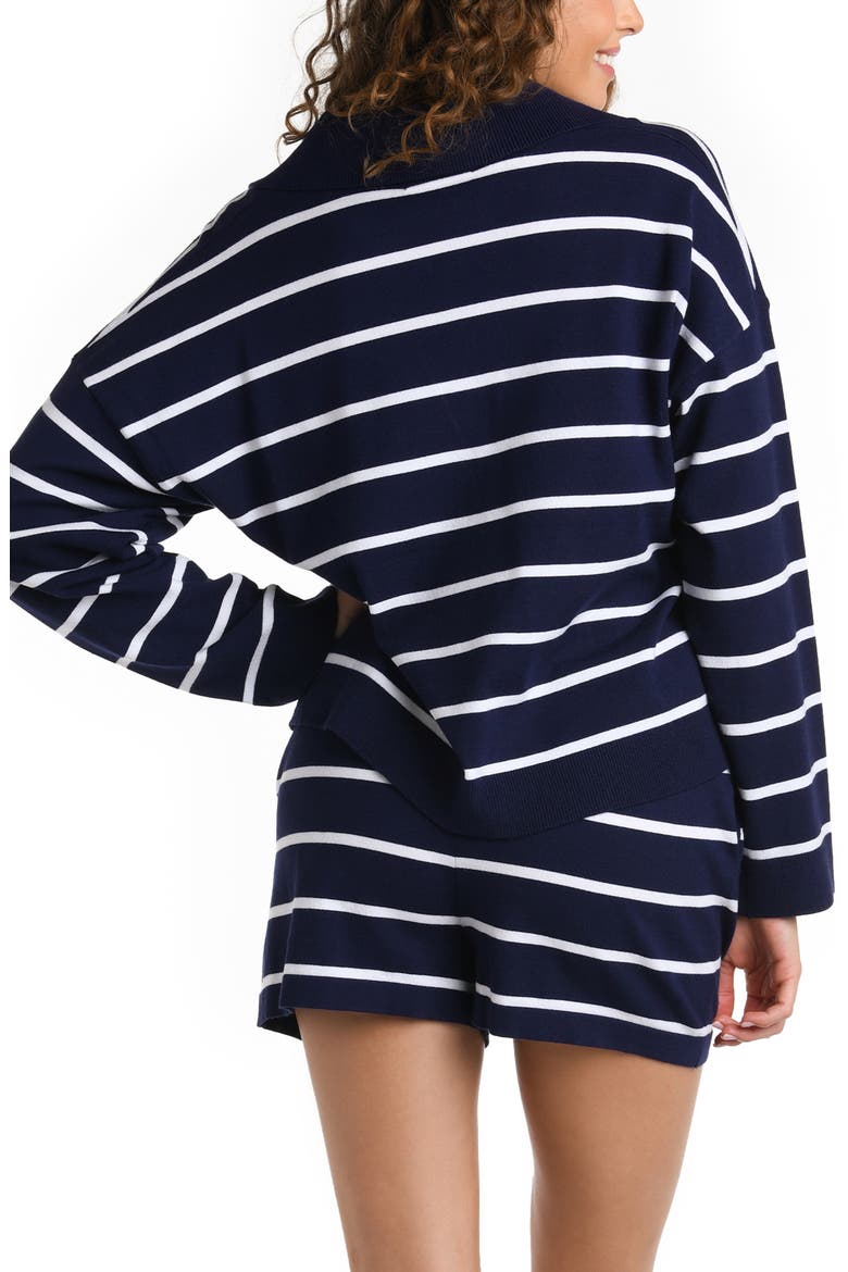 Yacht Stripe Cover-Up Top, Alternate, color, INDIGO